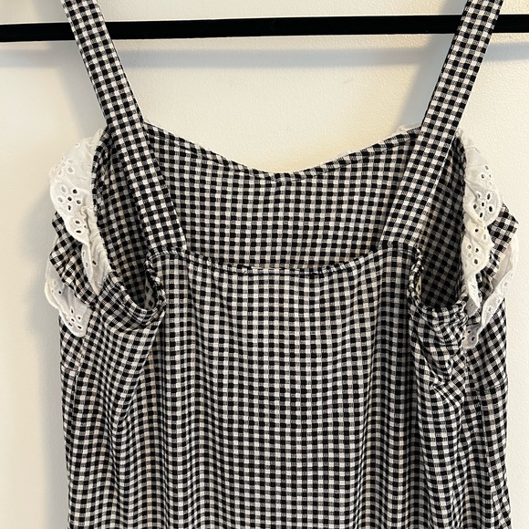 Vintage Gingham Coastal Cowgirl Cottagecore Ruffle Mini Dress Women’s Size Small - Picture 7 of 11
